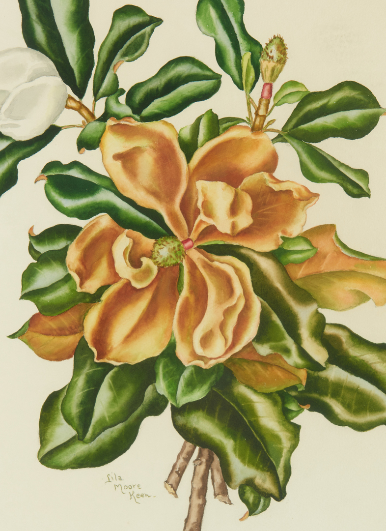 Lot 984: 4 Lila Moore Keen Floral Watercolor Paintings