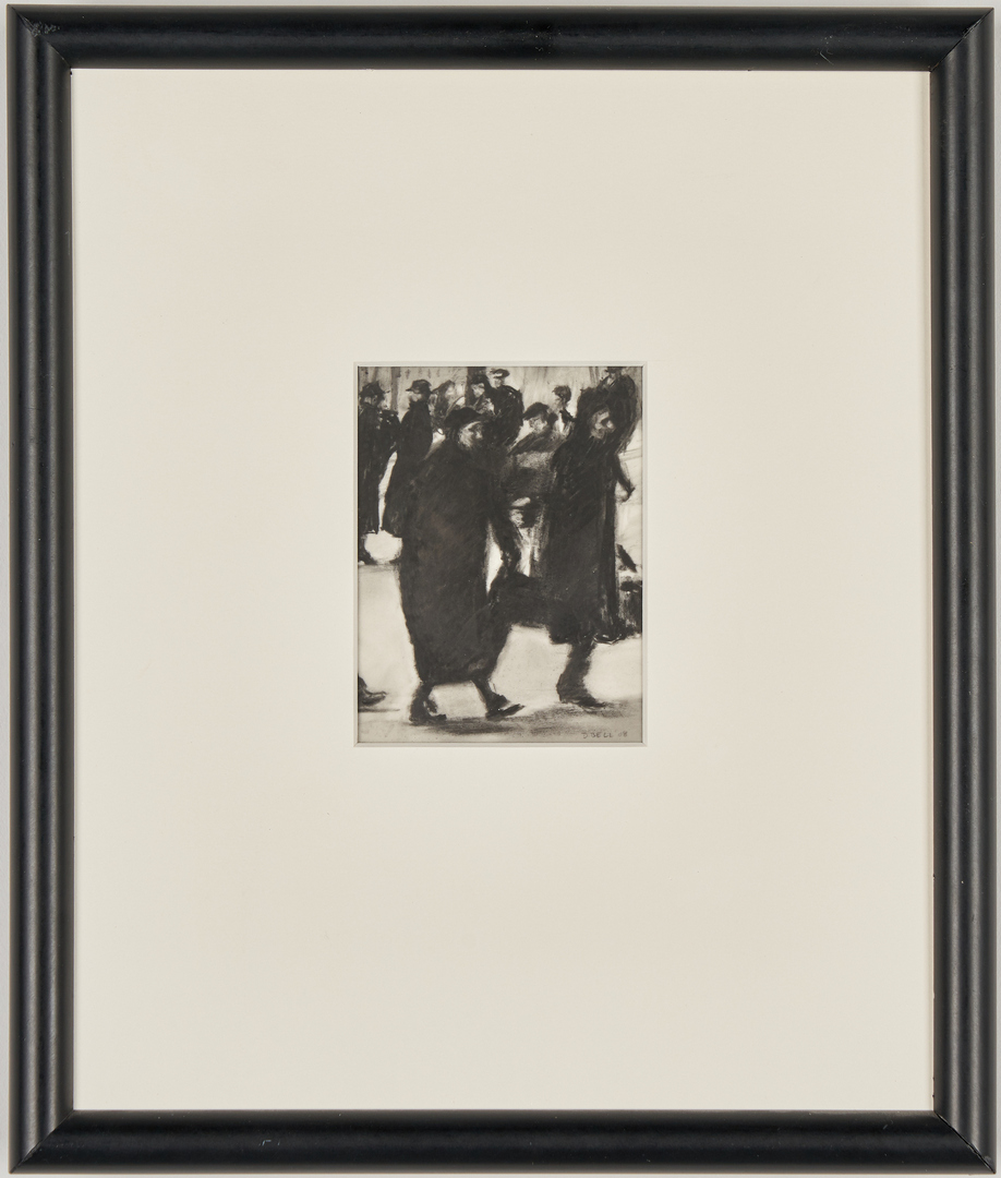 Lot 993: Dozier Bell Drawing of Two Women Walking