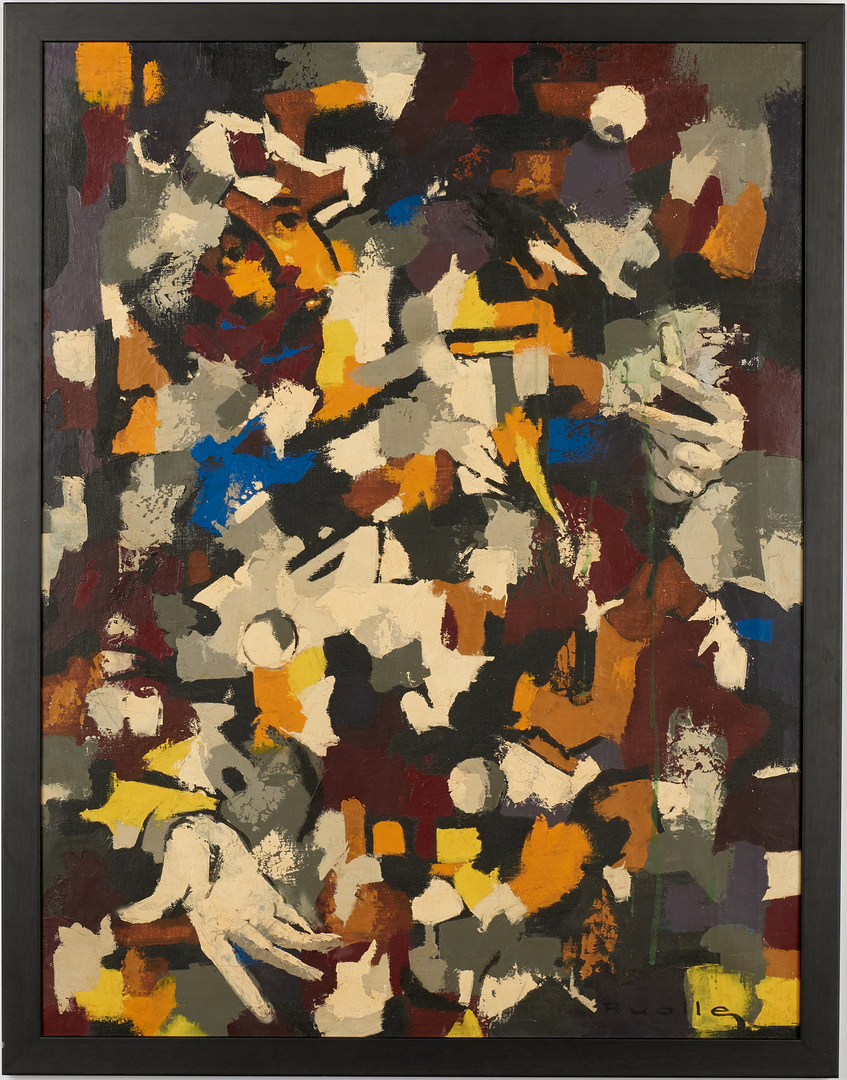 Lot 999: Lucien Ruolle o/c abstract painting
