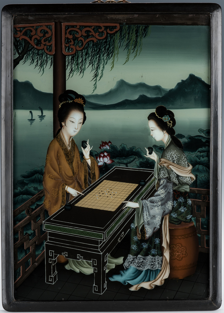 Lot 1004: 5 Asian Framed Items, inc. Monkeys, Geishas