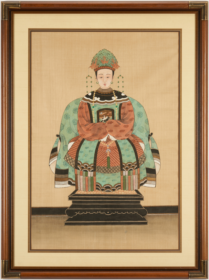 Lot 1006: Pair of Chinese Ancestral Portraits