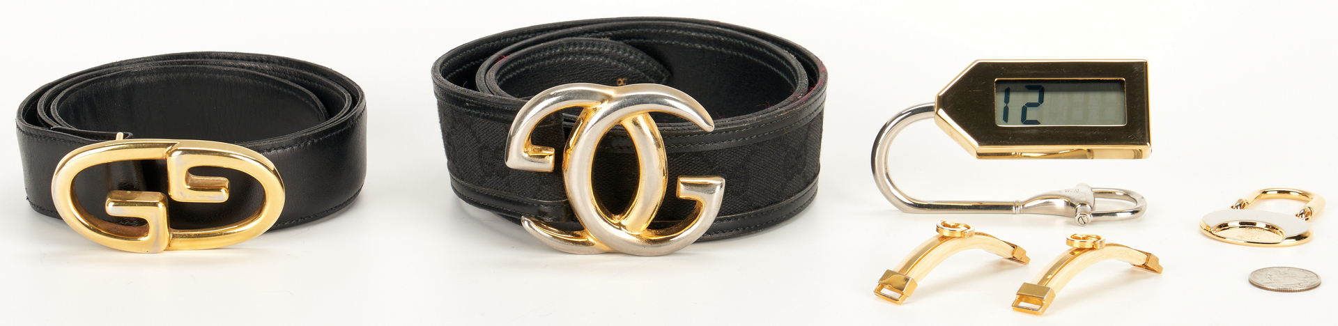 Lot 1028: 8 Gucci items, incl. belts, promotional items