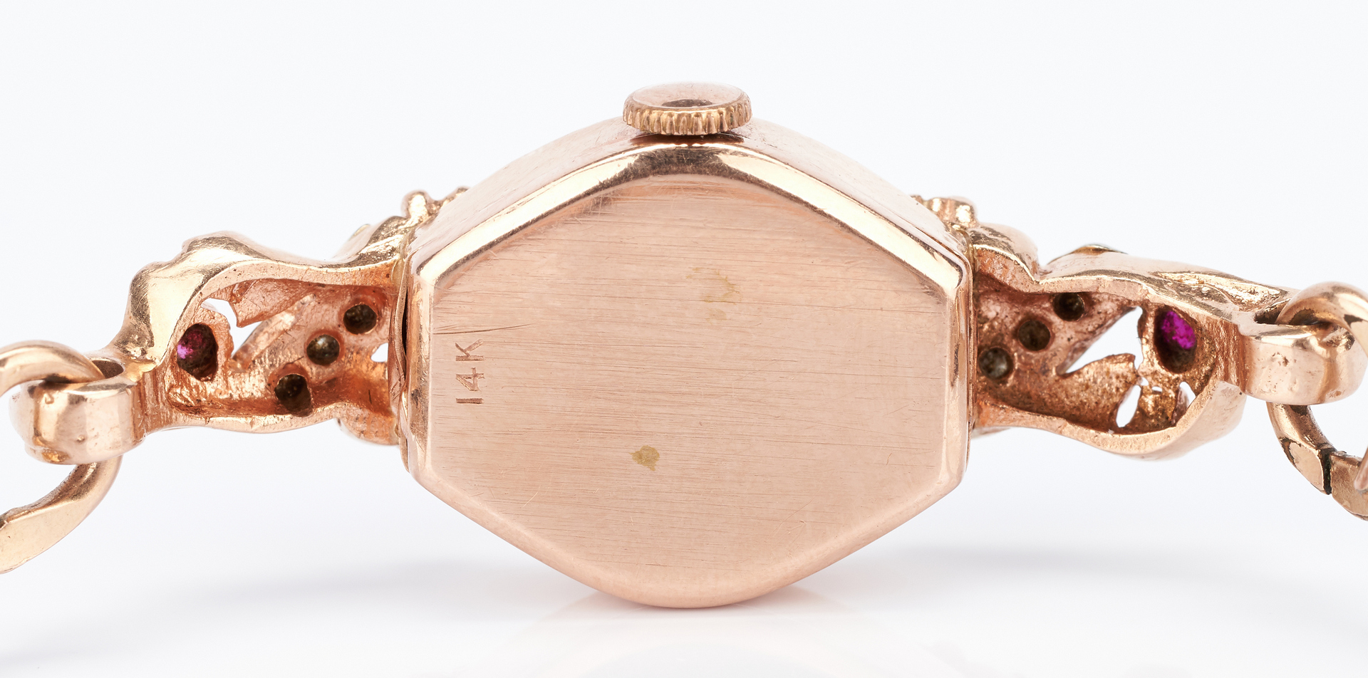 Lot 1035: 2 14K Bulova watches, one in rose gold with