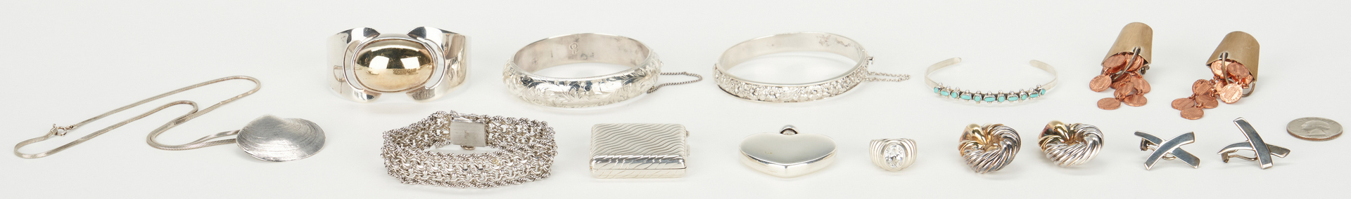 Lot 1042: Designer Sterling jewelry incl. Tiffany, 12 items