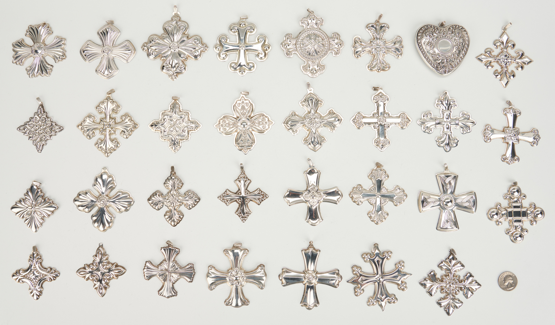 Lot 1051: 31 Reed & Barton, Towle & Gorham Sterling Crosses