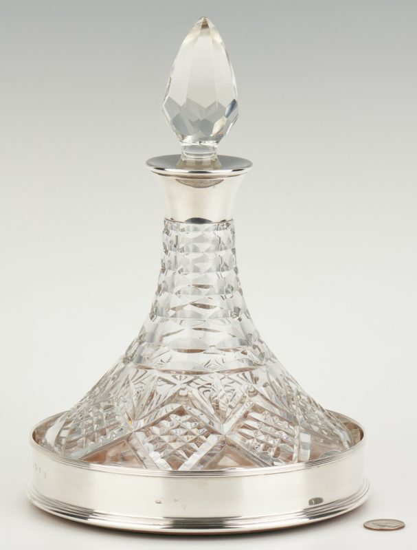 Lot 1052: Ship Decanter w/ Sterling Coaster