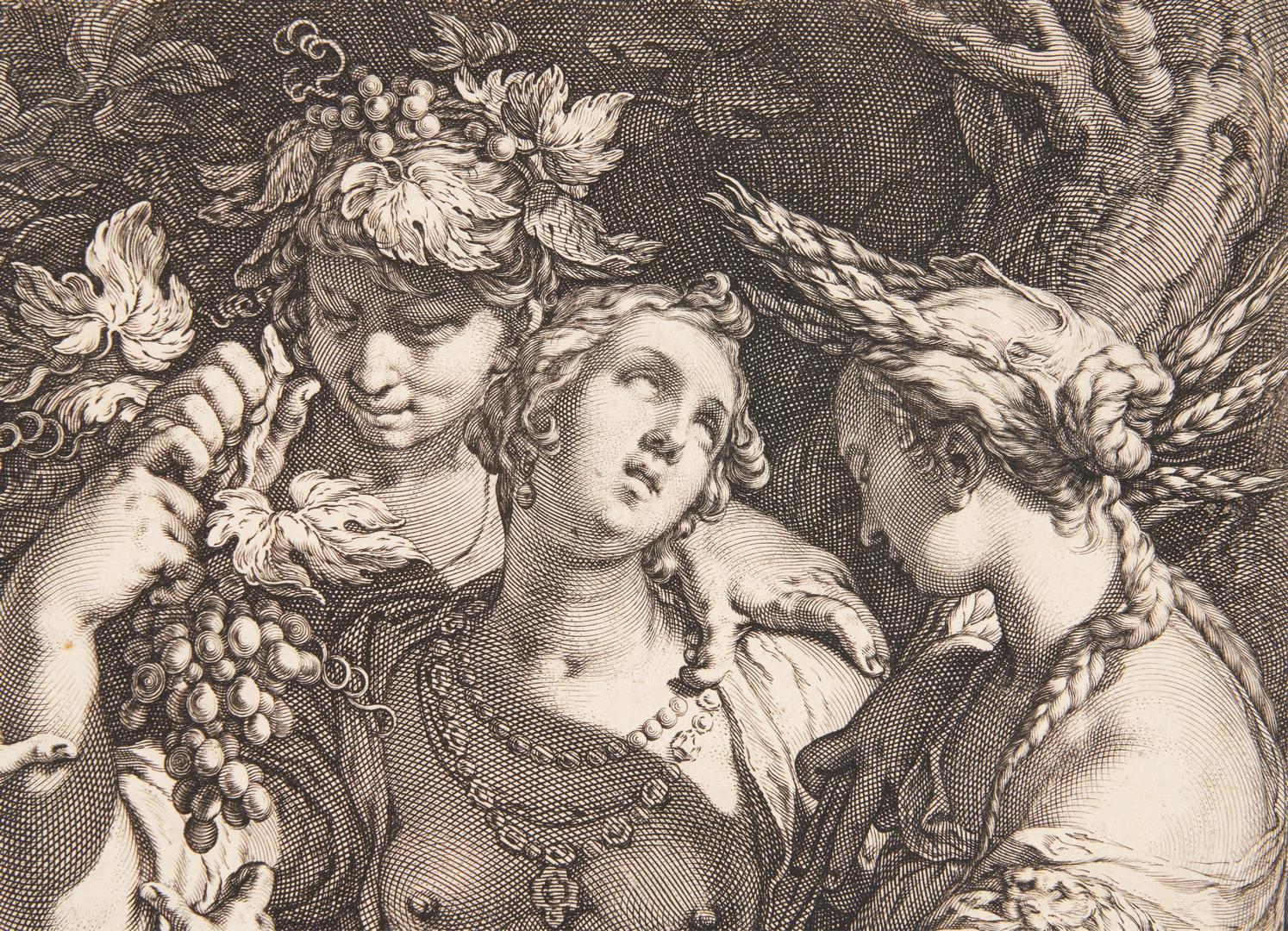 Lot 106: Jan Saenredam engraving, Sine Cerere et Baccho Friget Venus