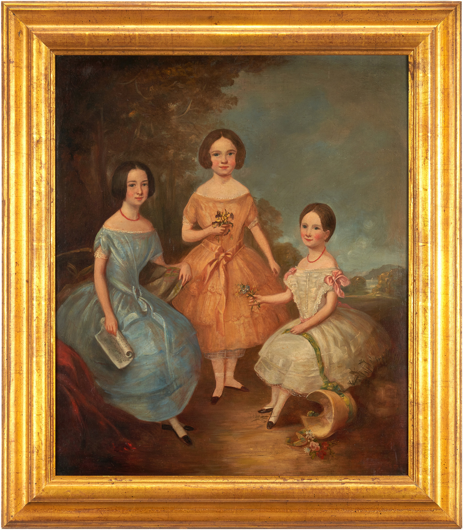 Lot 117: English School Portrait of 3 Girls