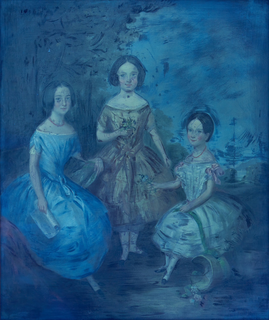 Lot 117: English School Portrait of 3 Girls