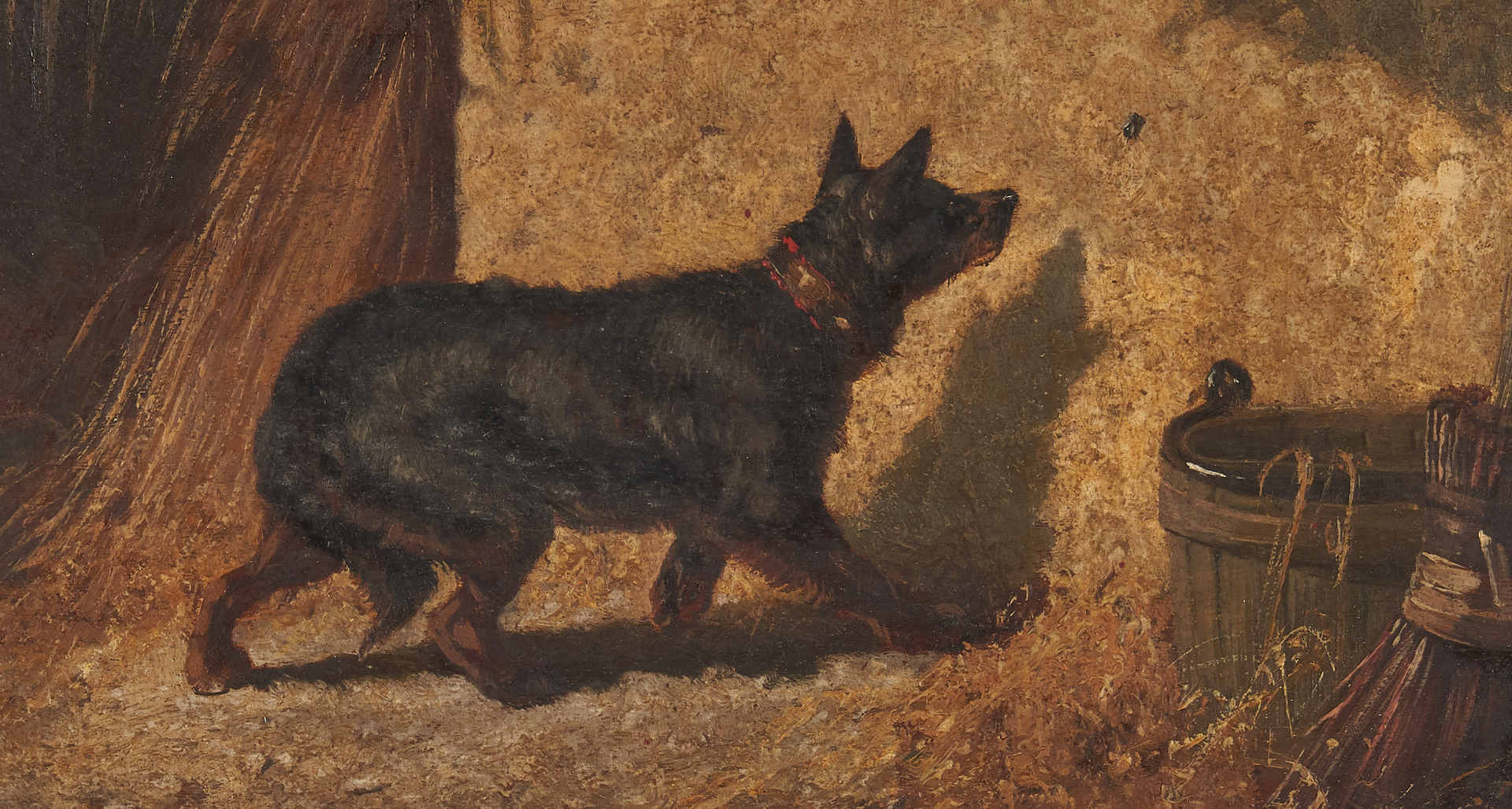 Lot 120: Vincent de Vos O/P, Dog With Insect