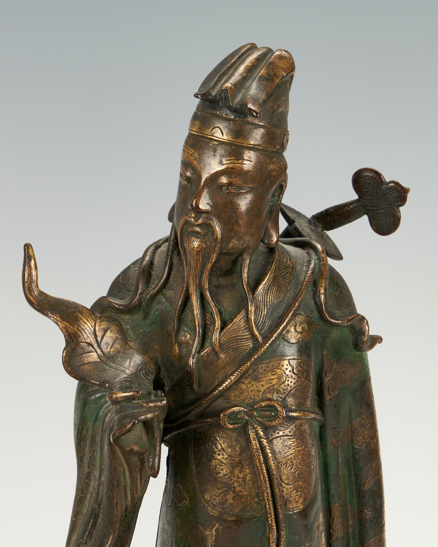 Lot 12: Pair of Daoist Bronze Figural Sculptures