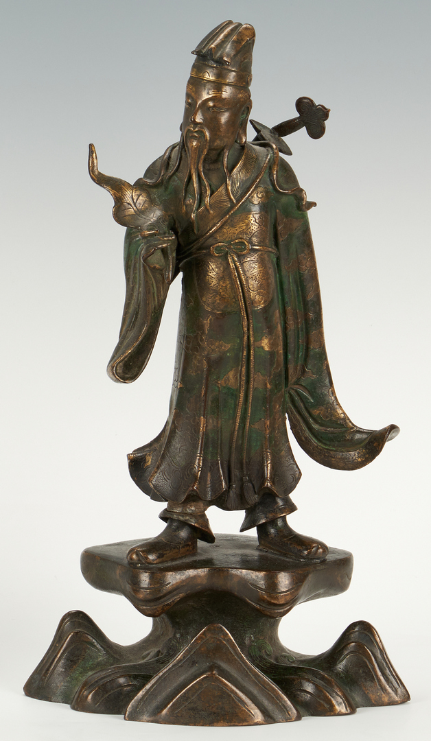 Lot 12: Pair of Daoist Bronze Figural Sculptures