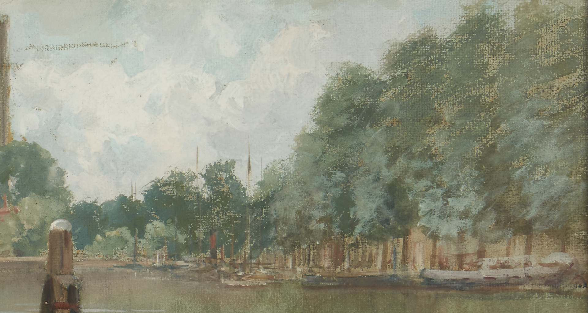 Lot 130: Francis Hopkinson Smith Canal Scene, Bruges
