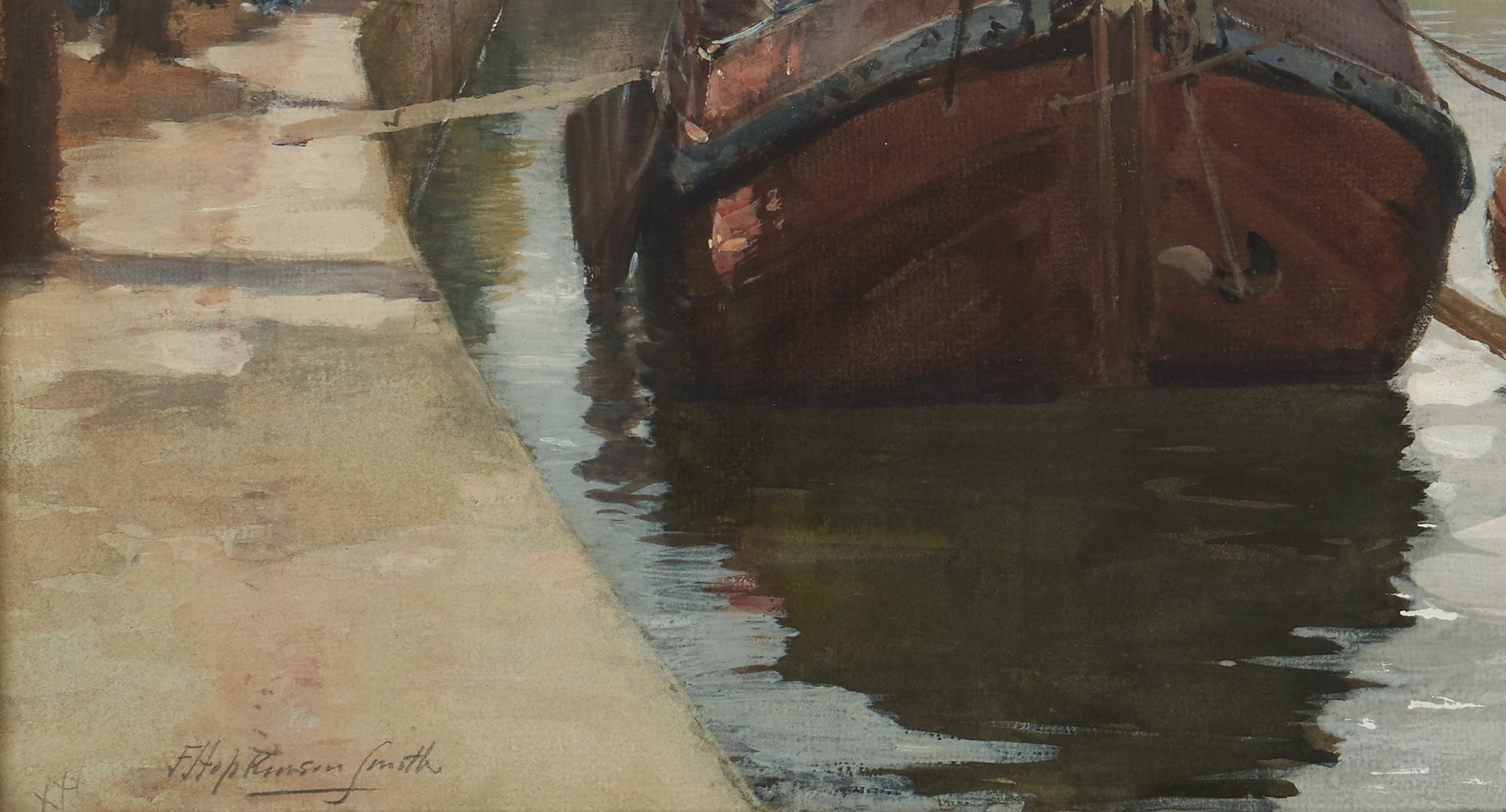 Lot 130: Francis Hopkinson Smith Canal Scene, Bruges