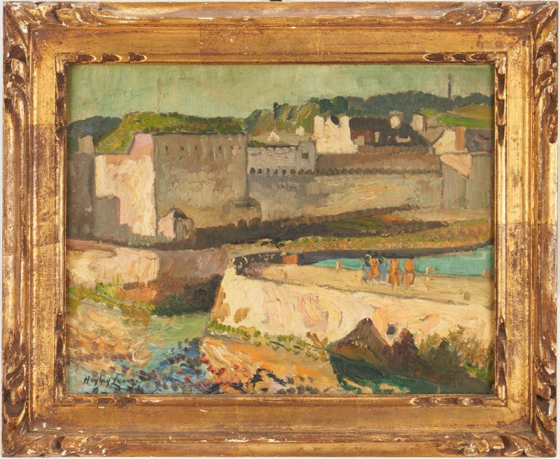Lot 132: Hayley Lever O/C Impressionist Landscape, Seine River