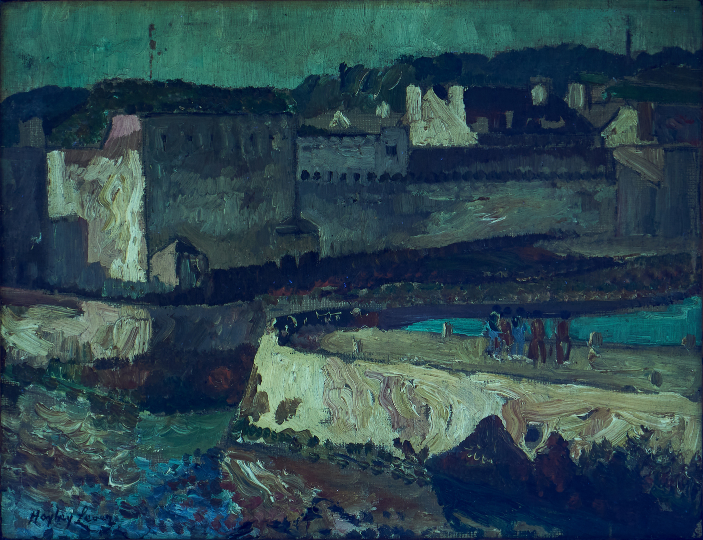 Lot 132: Hayley Lever O/C Impressionist Landscape, Seine River