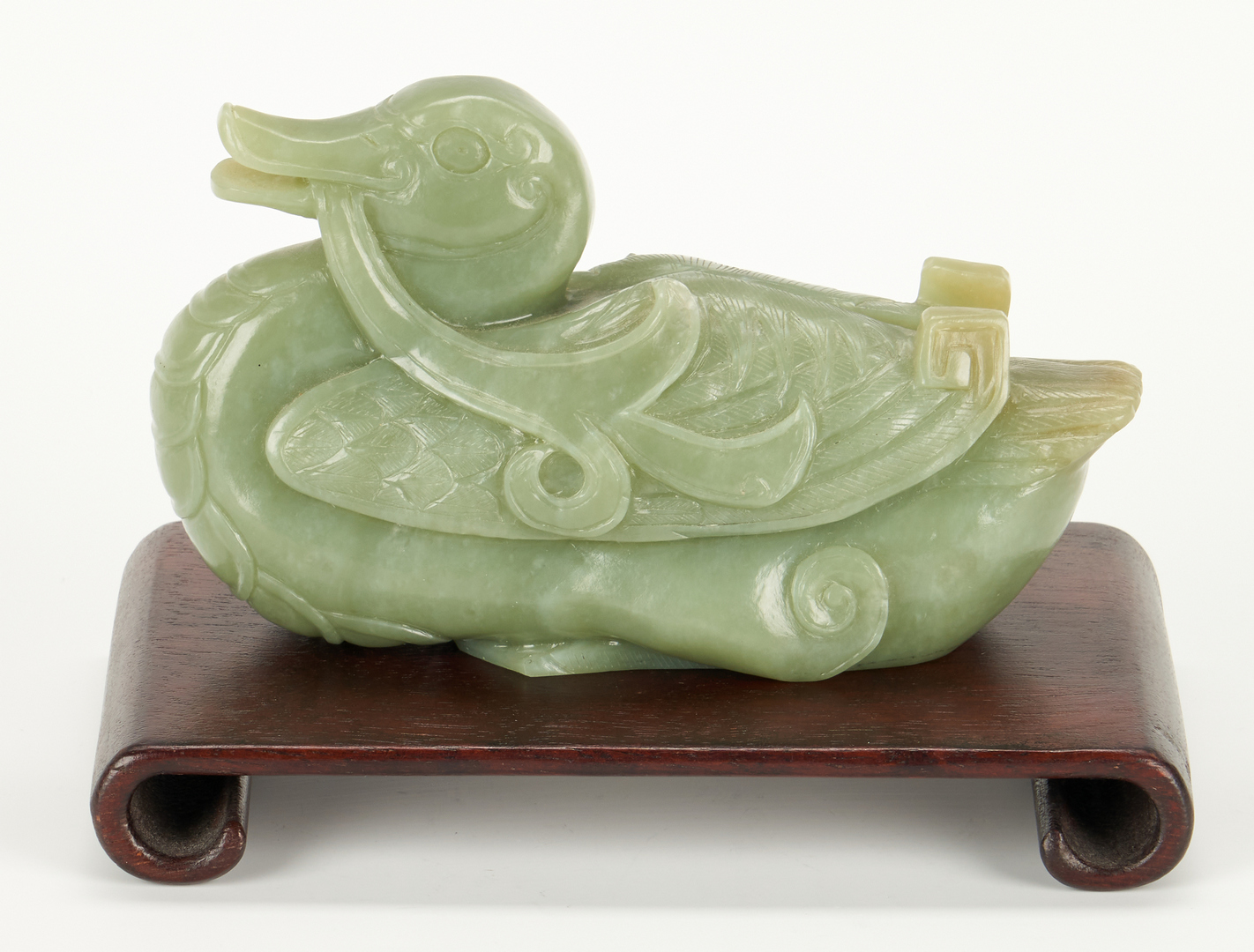 Lot 13: Chinese Carved Jade Duck and Plaques, 7 items