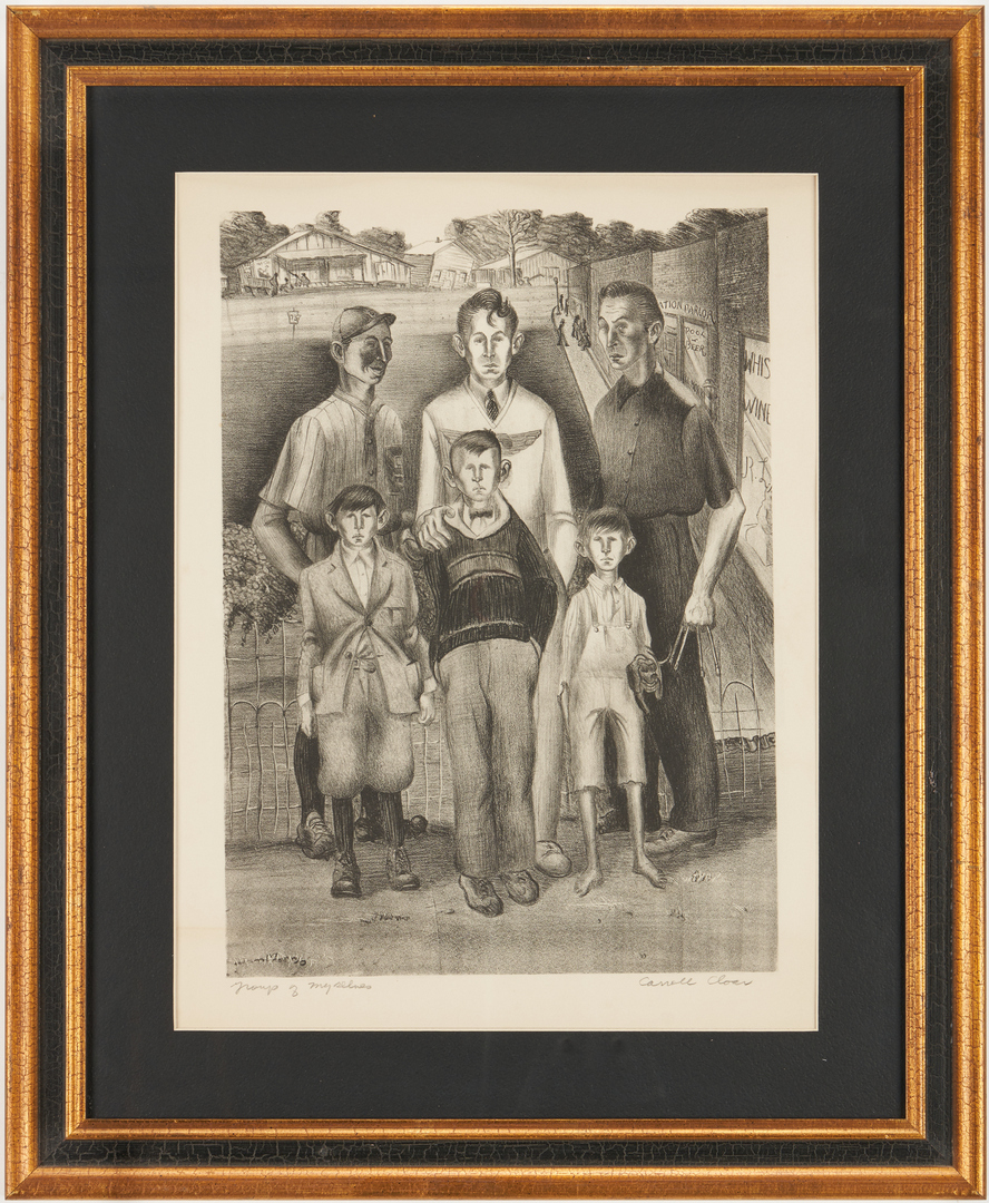 Lot 141: Carroll Cloar Lithograph, Group of Myselves