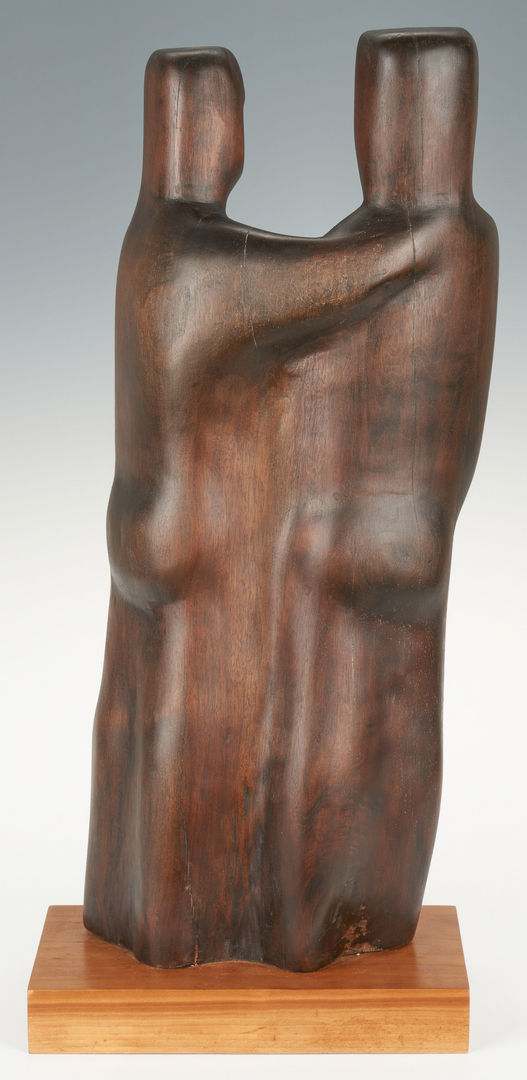 Lot 148: Olen Bryant Wood Sculpture, "David and Jonathan"