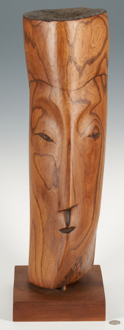 Lot 149: Olen Bryant Walnut Sculpture of a Head