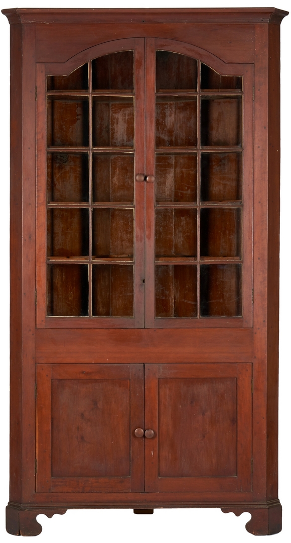 Lot 169: Greene County TN Cherry Corner Cupboard, Arched Doors