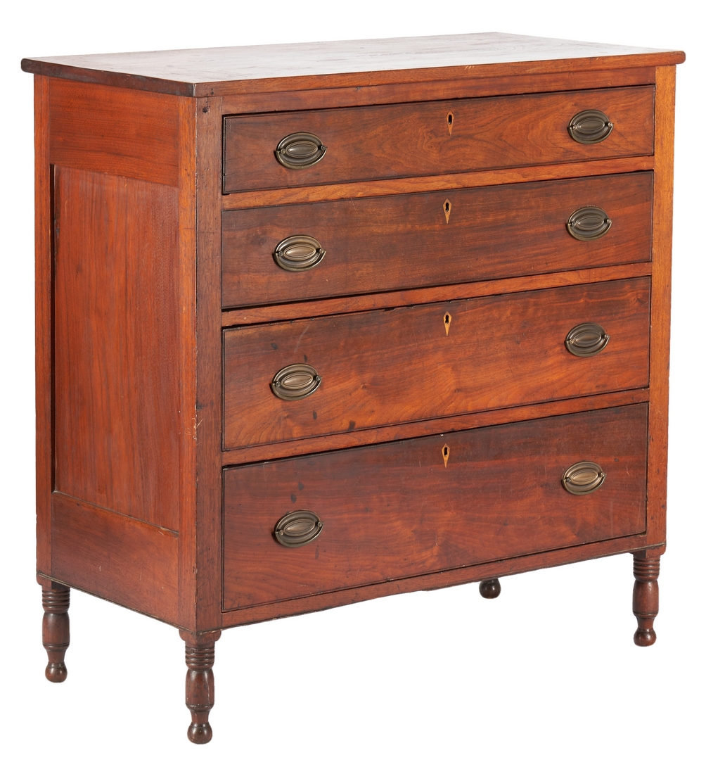 Lot 173: Middle TN Walnut Sheraton Chest of Drawers