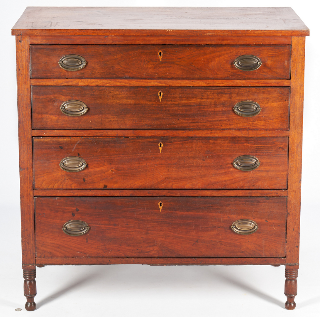Lot 173: Middle TN Walnut Sheraton Chest of Drawers