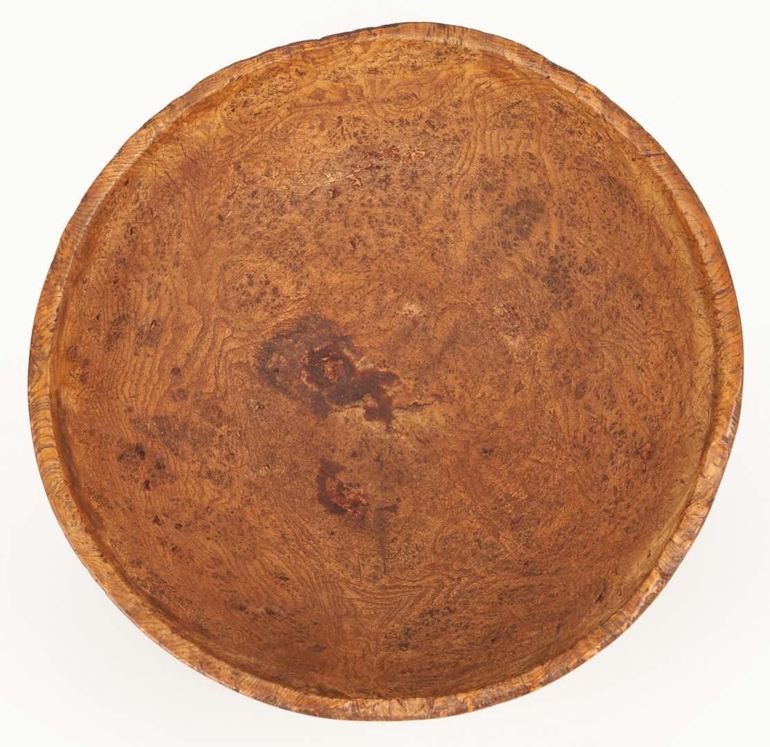 Lot 180: Large 19th Century Burl Wood Bowl, 14"