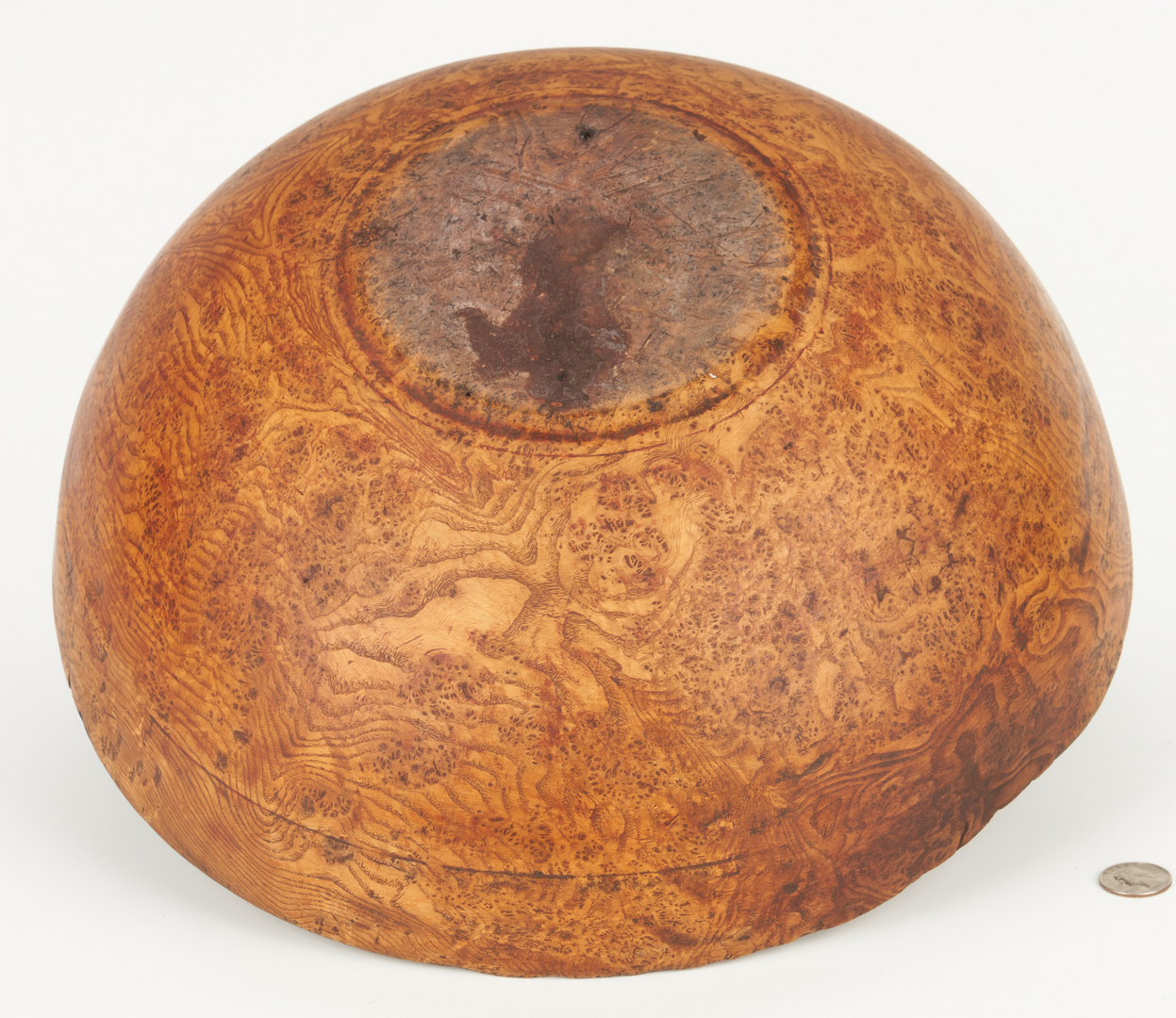 Lot 180: Large 19th Century Burl Wood Bowl, 14"