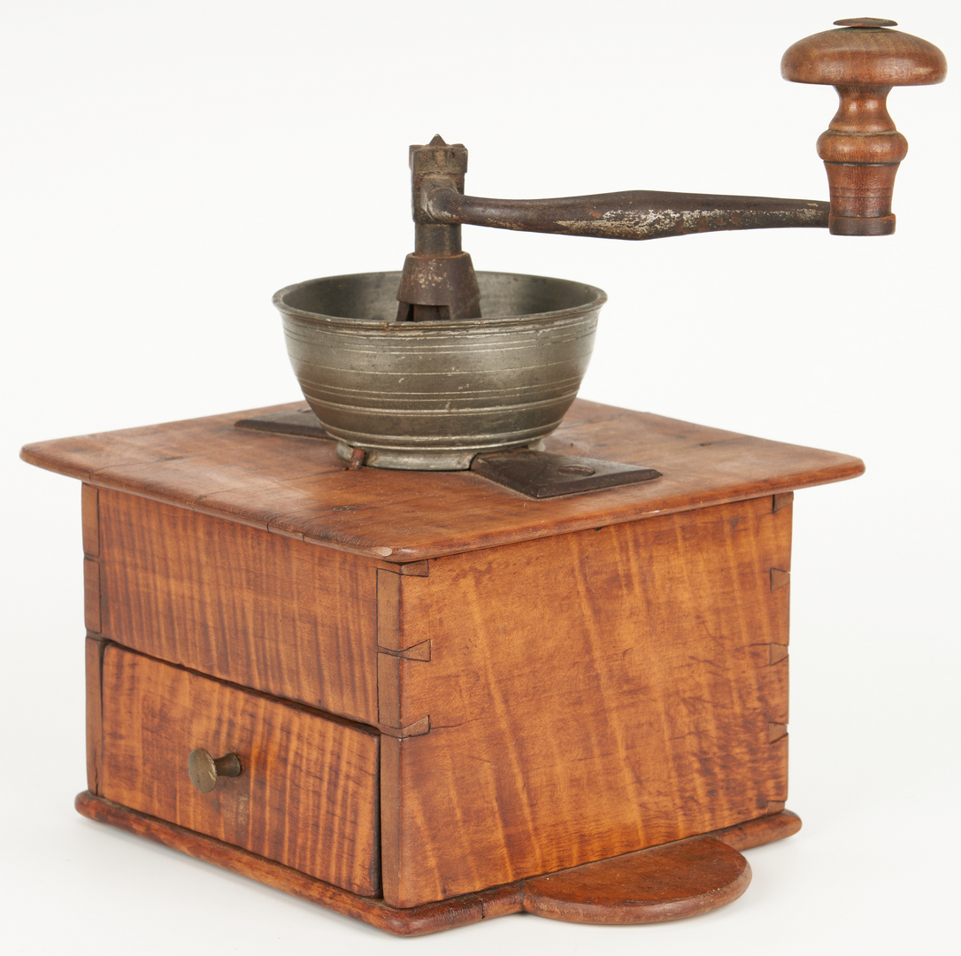 Lot 184: 3 Tiger Maple Kitchen Items, 19th C.