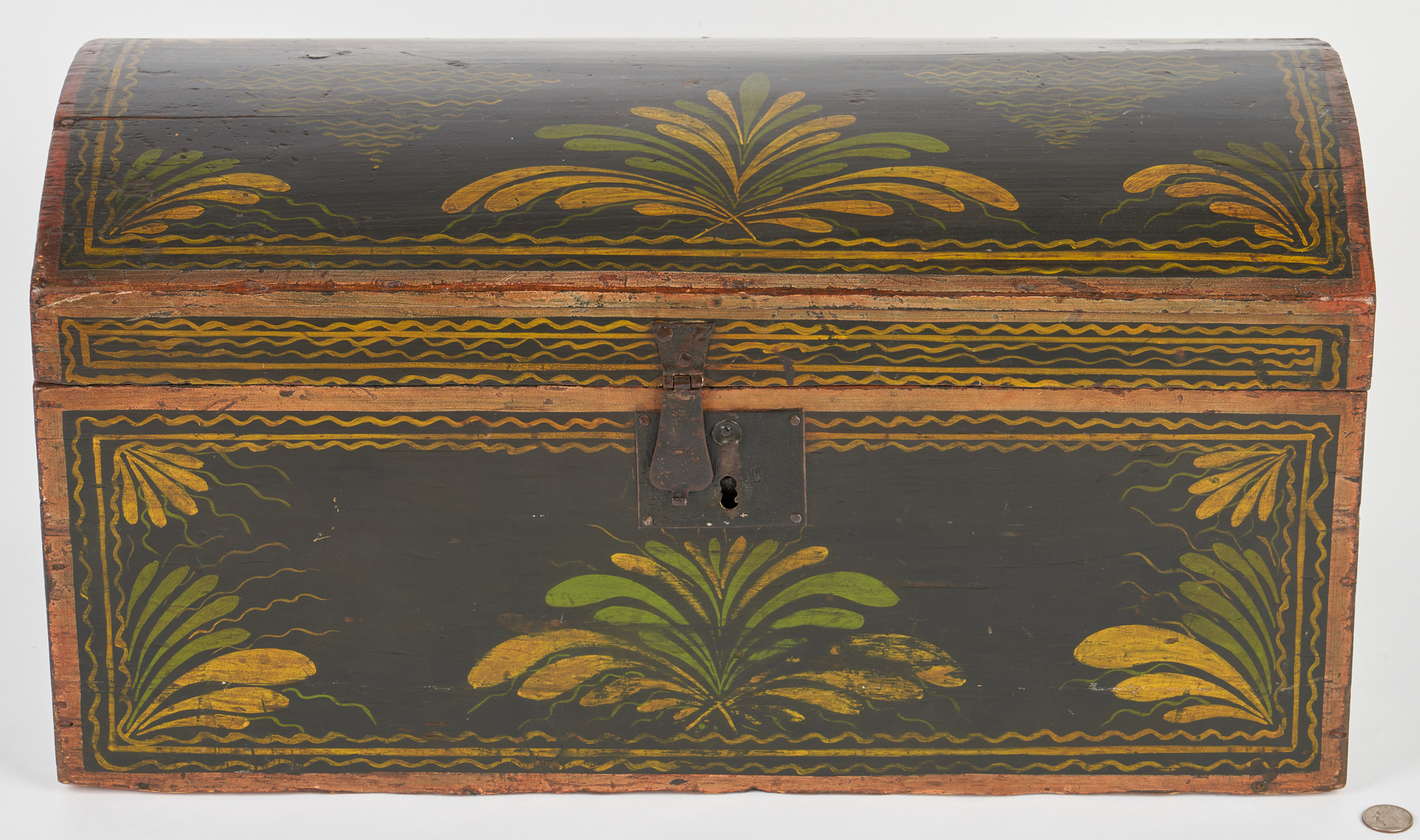 Lot 197: New England Painted Dome Top Box, MA