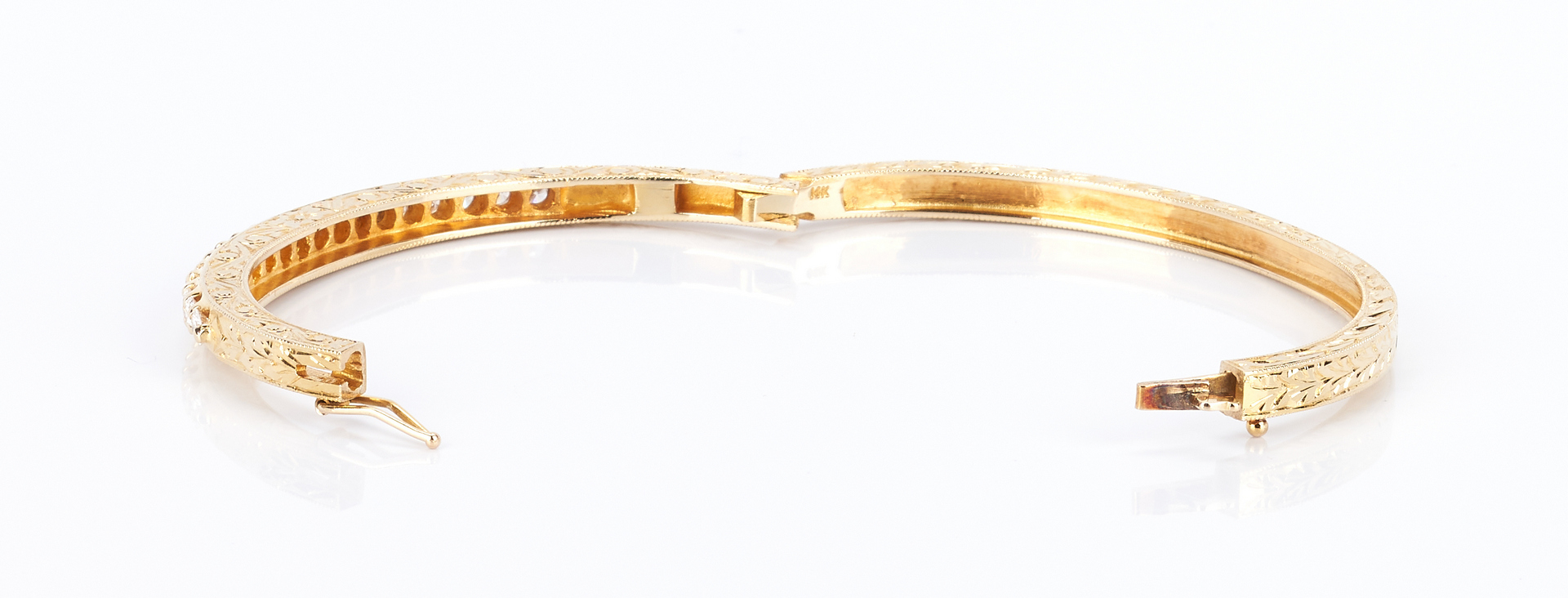 Lot 218: 2 14K Gold and Diamond Bracelets
