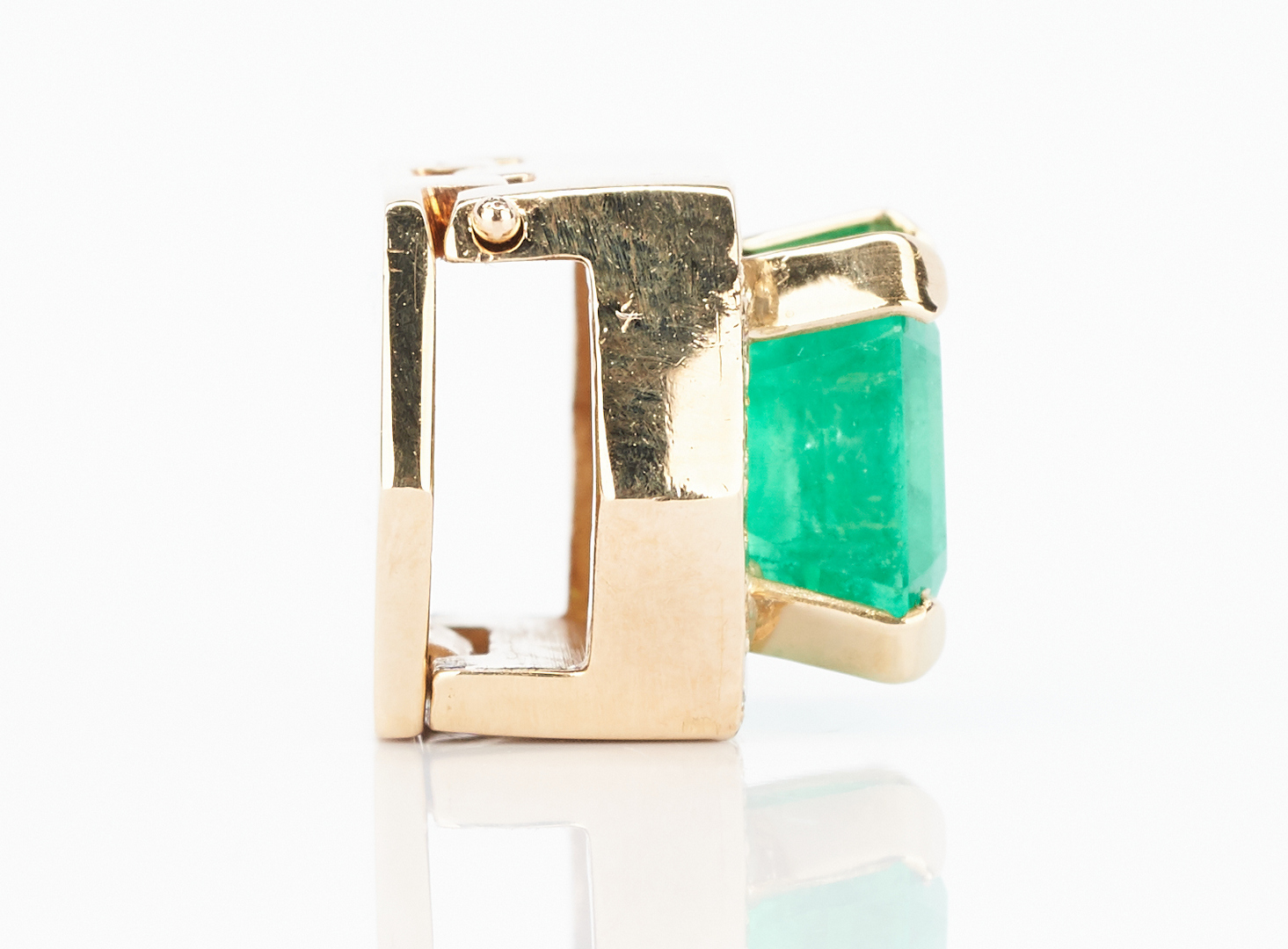 Lot 227: Ladies 14K Emerald & Diamond Slide Pendant