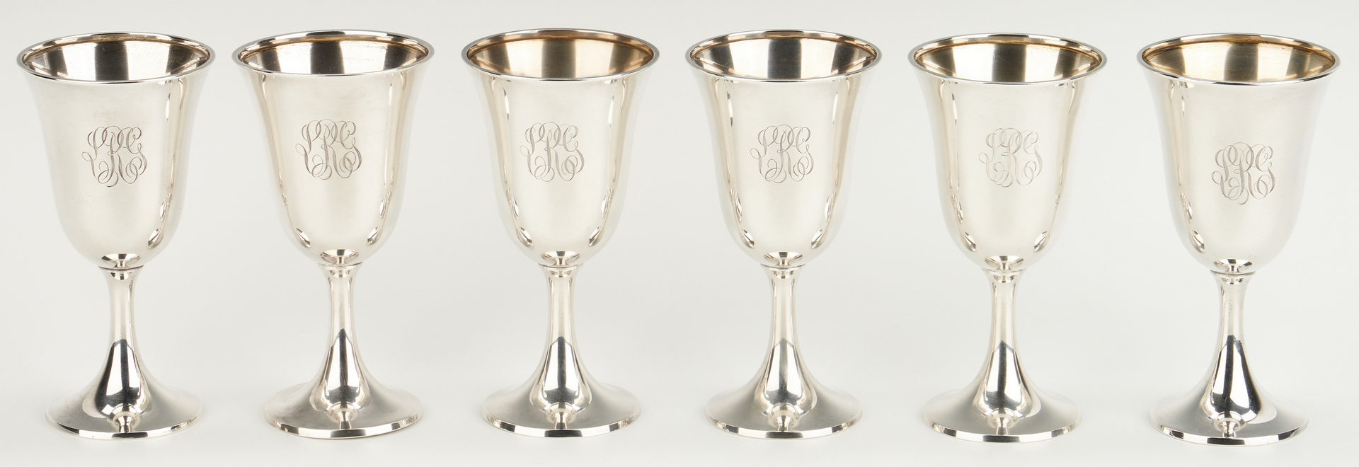 Lot 235: 12 Wallace Sterling Silver Goblets