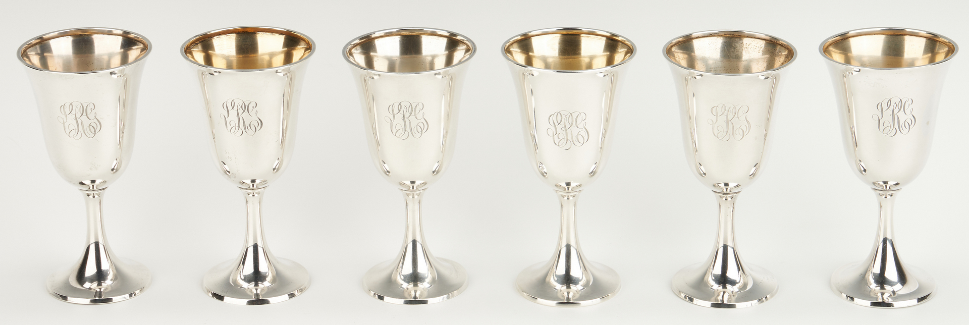Lot 235: 12 Wallace Sterling Silver Goblets