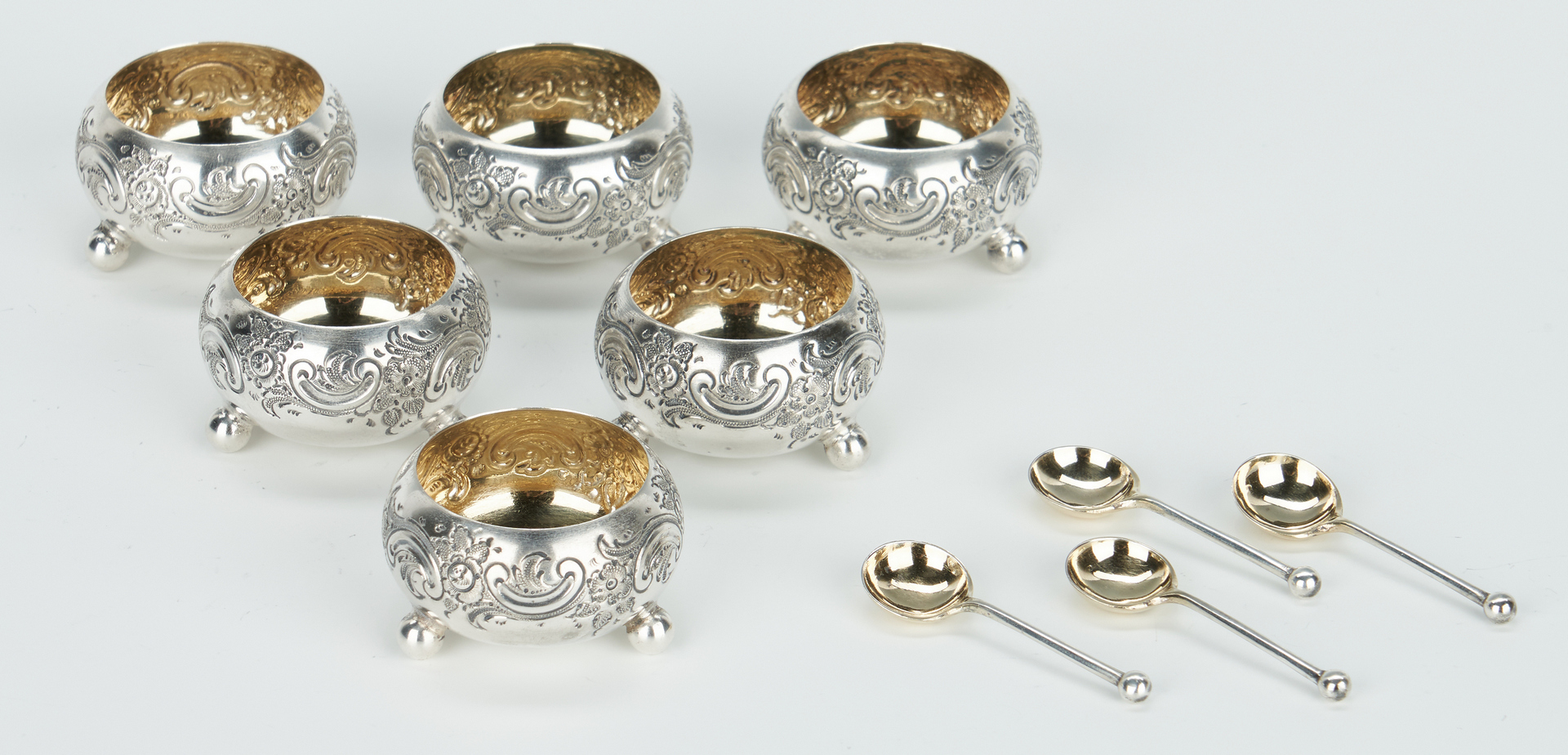 Lot 246: 13 Sterling Silver Items, incl. Candlesticks & Salts