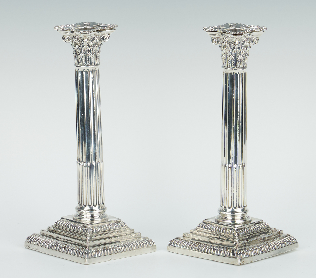 Lot 246: 13 Sterling Silver Items, incl. Candlesticks & Salts