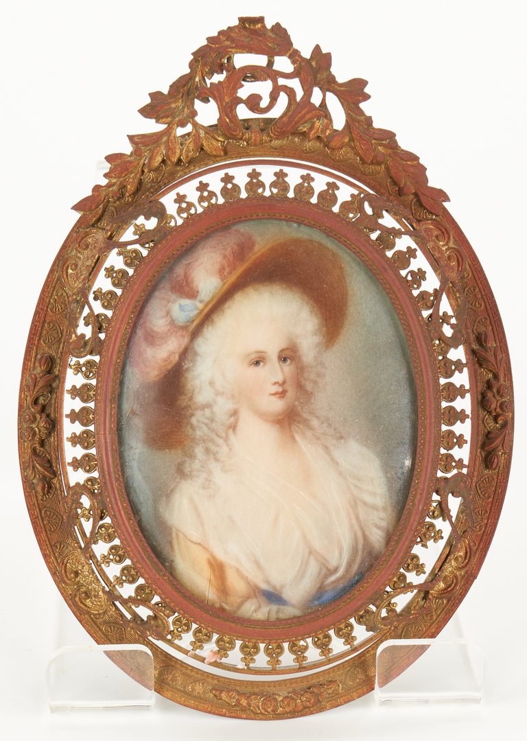 Lot 256: 3 Miniature Portraits, incl. Lady Blount