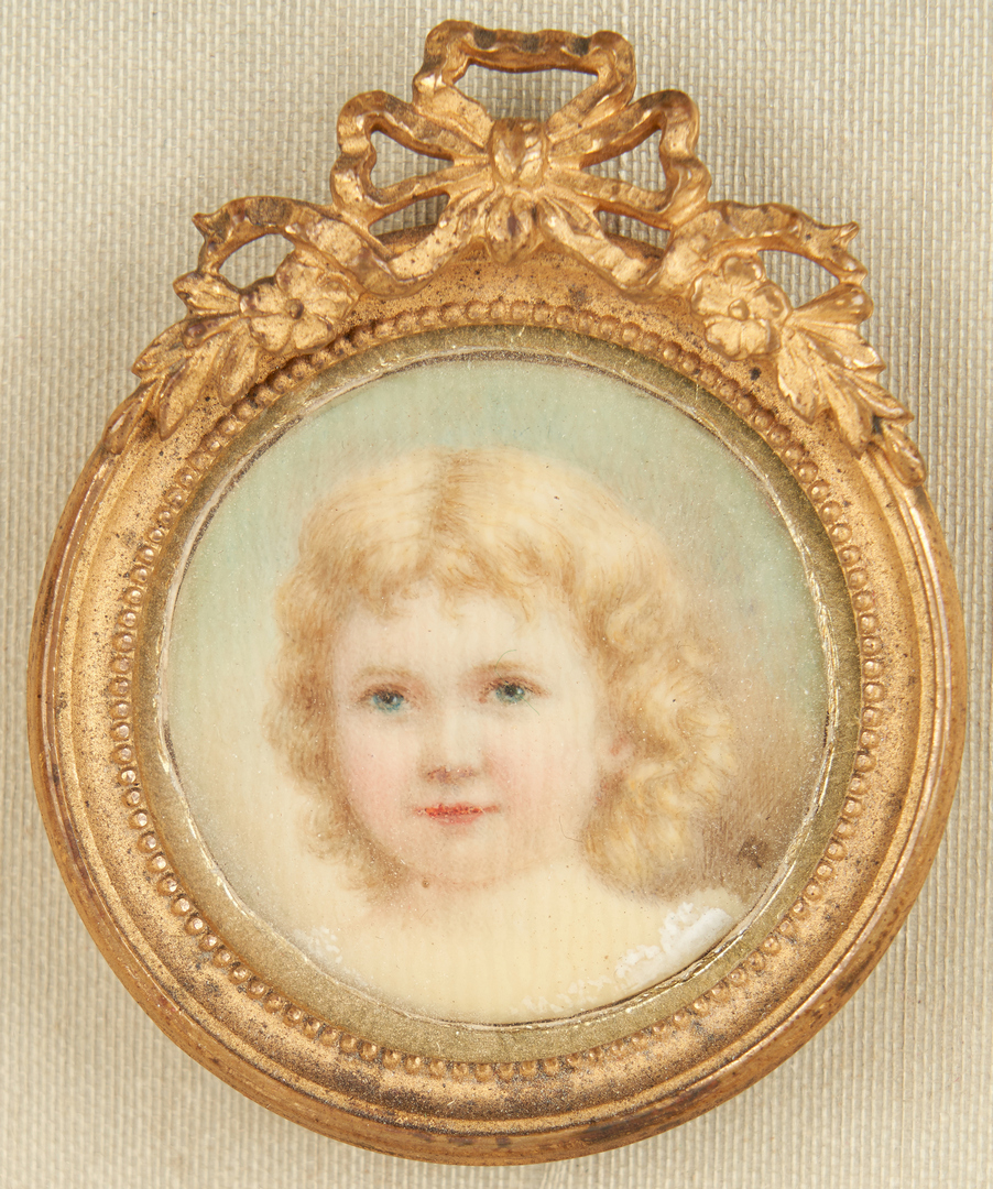 Lot 259: 2 Portrait Miniatures incl. child