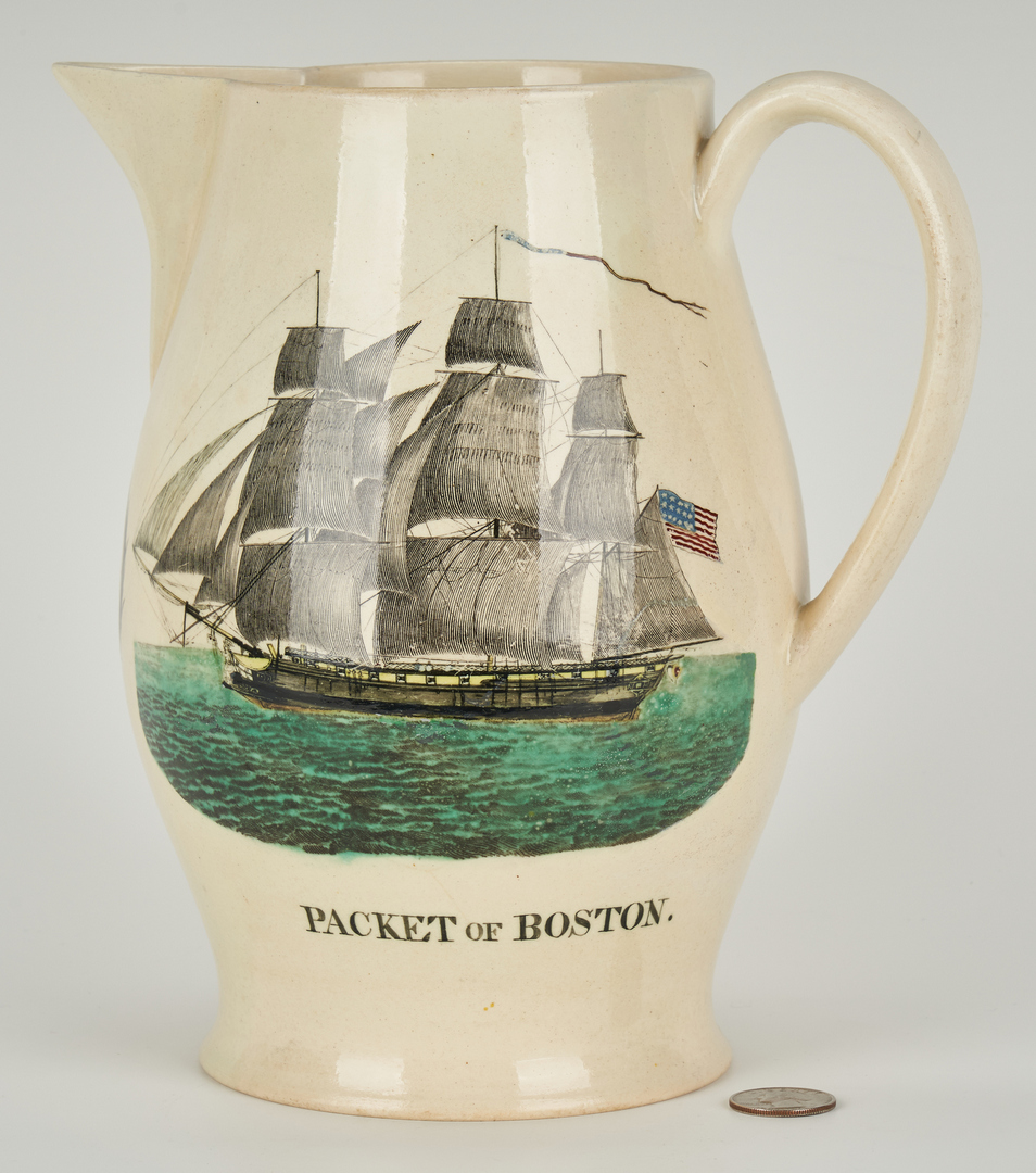 Lot 271: Historical Staffordshire Liverpool Pitcher, "Tenassee"
