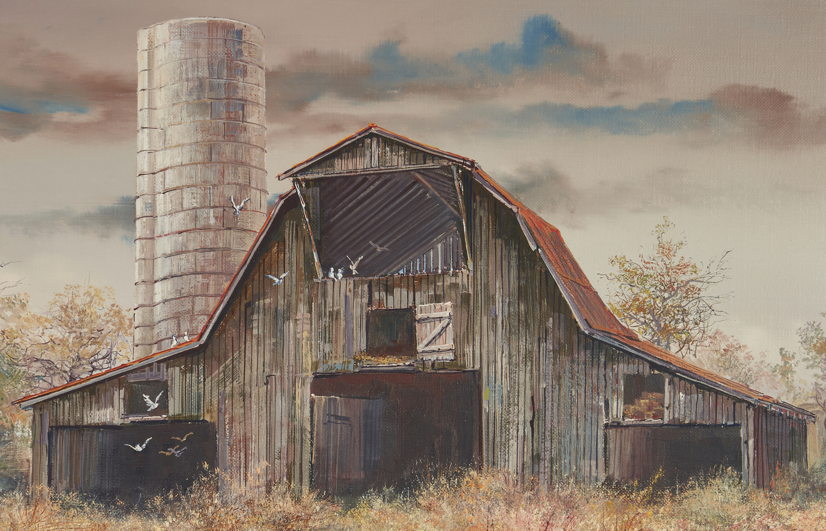 Lot 274: 2 Marion Cook Paintings, Barn and Daisies