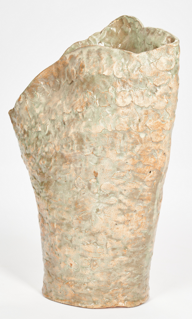 Lot 278: Olen Bryant Light Green Glazed Figural Vase, 21"H