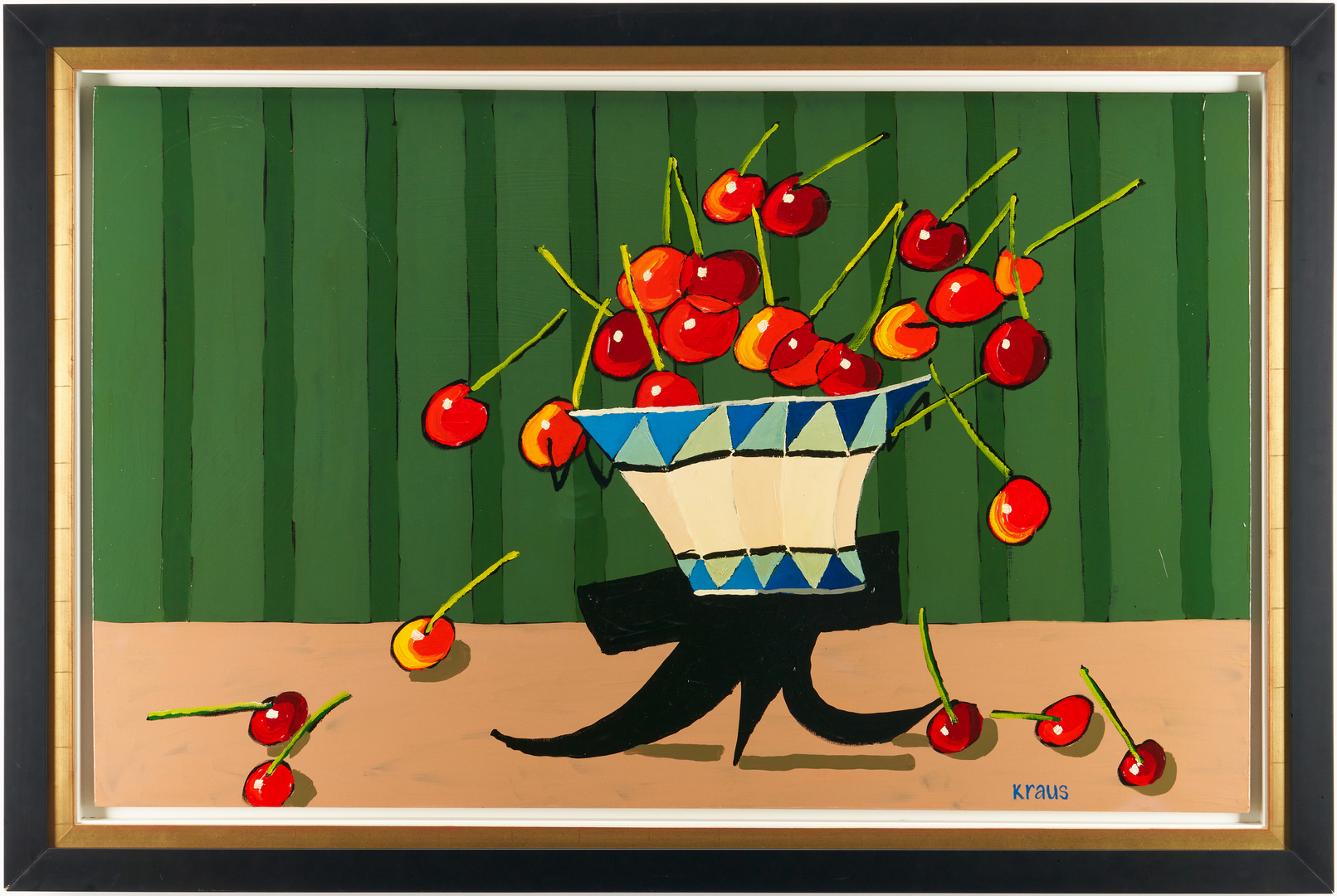 Lot 281: Harold Kraus, Still Life with Bowl of Cherries