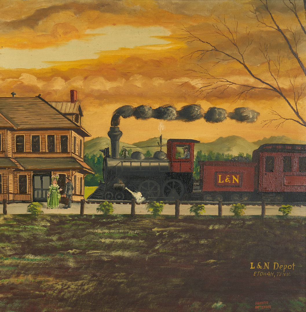Lot 287: East TN L & N Train Depot O/C Painting