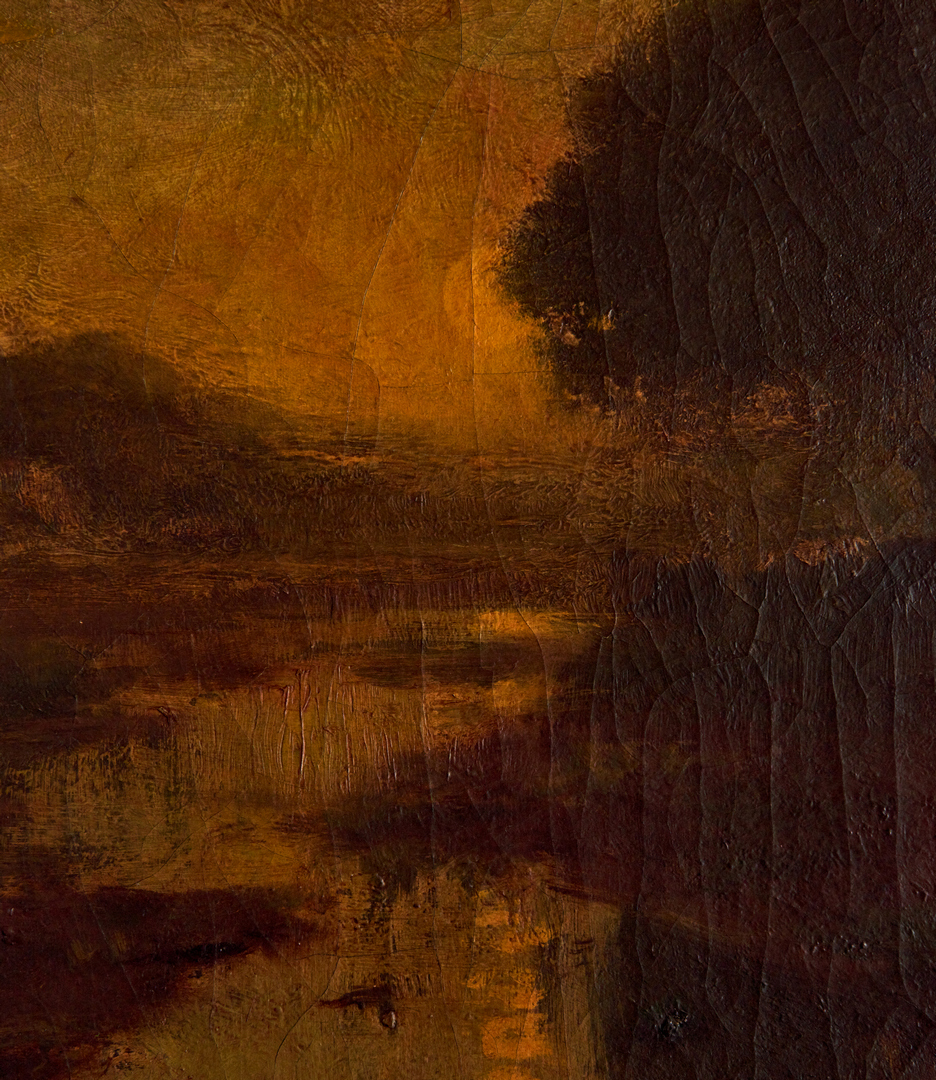 Lot 297: William Keith O/C, River Landscape at Sunset