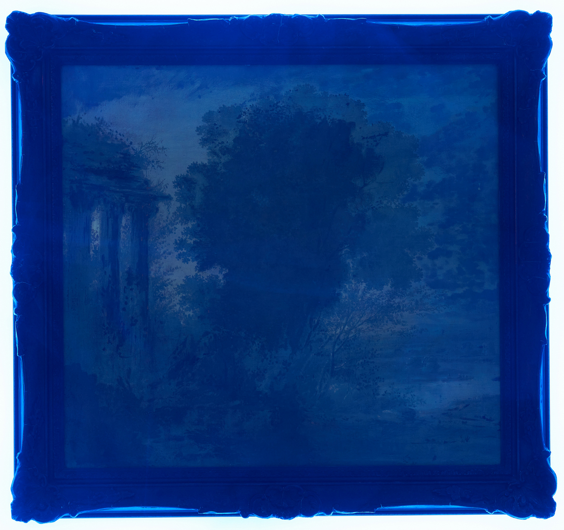 Lot 309: Manner of Claude Lorrain O/C, Landscape with Ruins