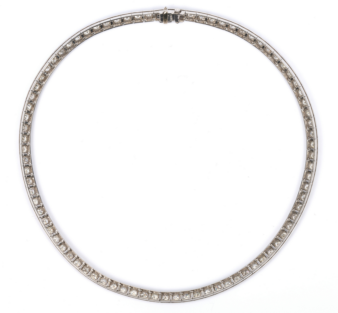 Lot 30: Platinum & Diamond Choker Necklace, approx. 9 Carats