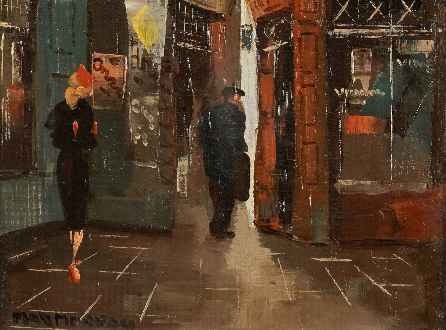 Lot 313: 2 French Street Scenes: Nicola Ortis Poucette and Max Moreau
