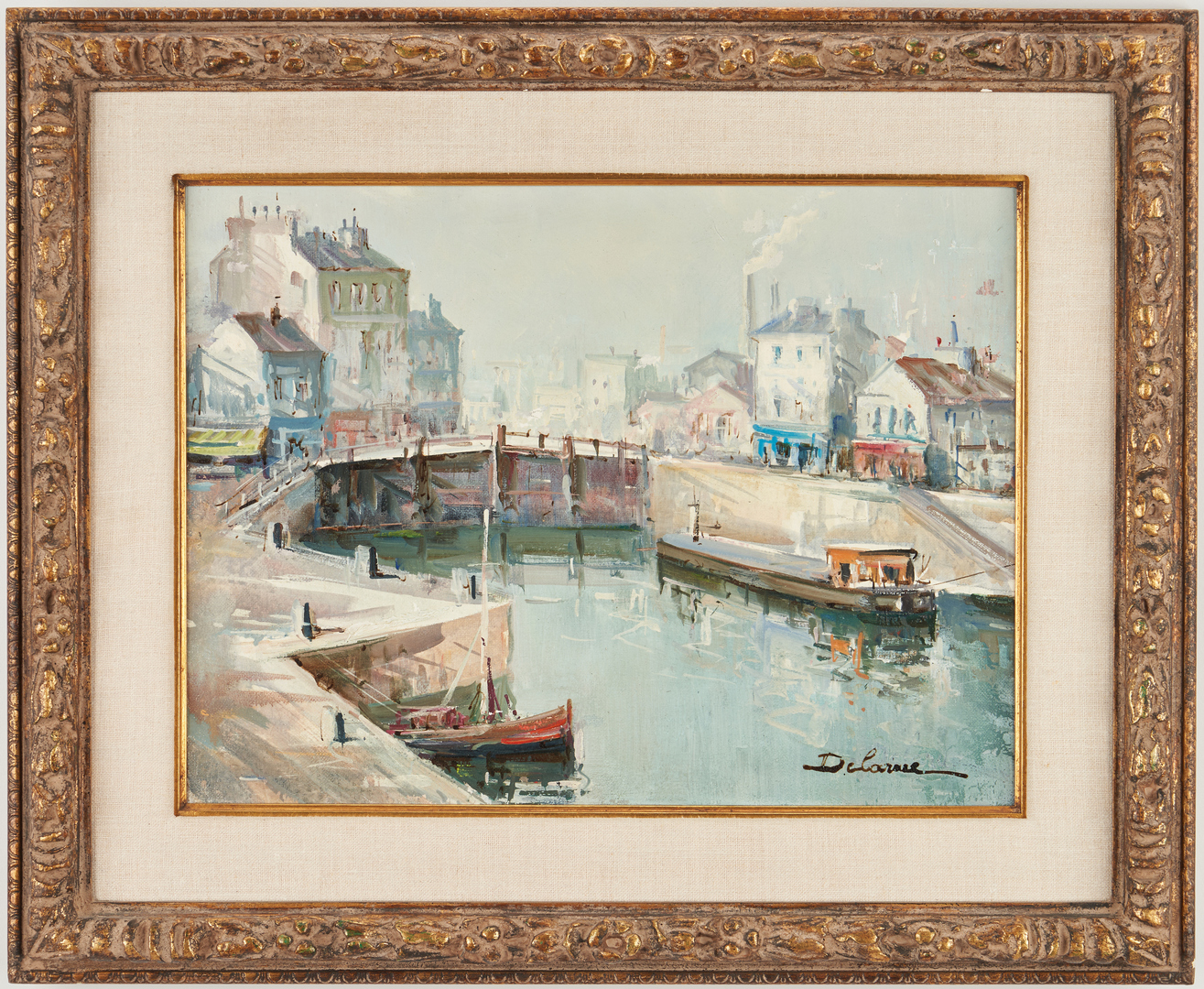 Lot 314: Lucien Delarue Oil of Canal St. Martin