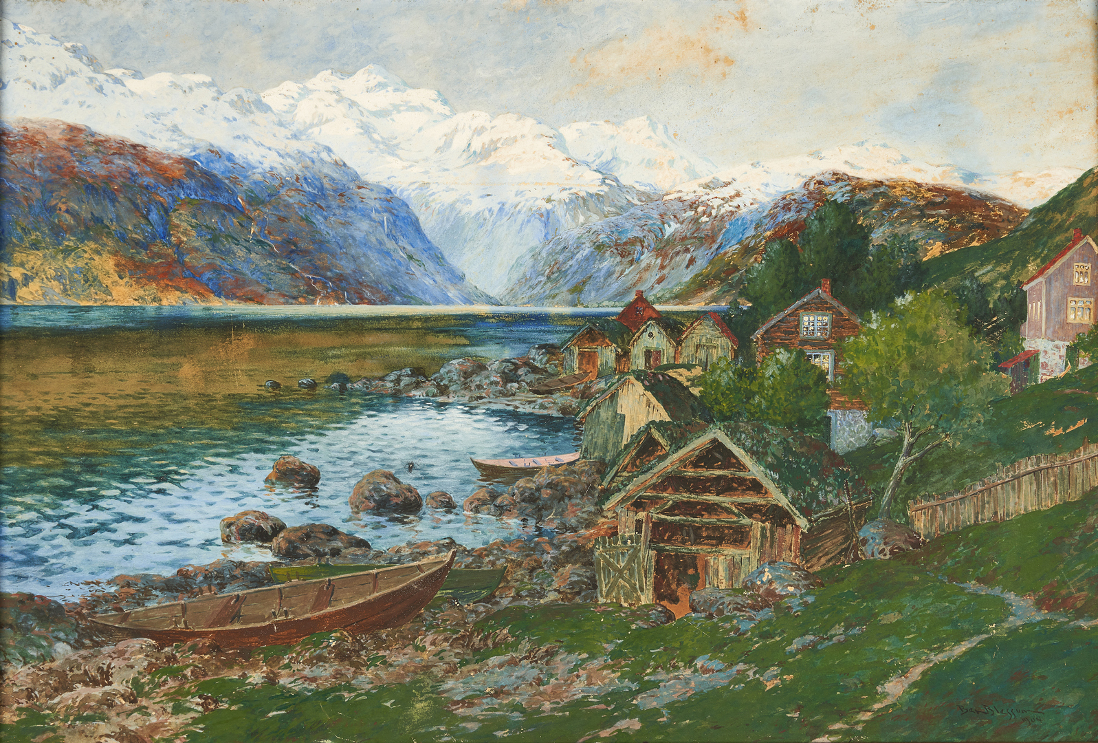 Lot 317: Benjamin Blessum, Norwegian Landscape